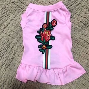 Poppy flower s dog pink dress fashion Luxury pet